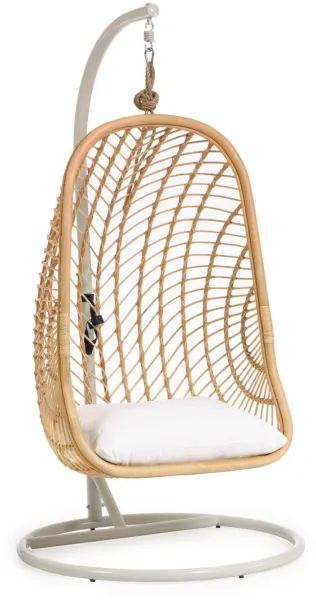 Ekaterina, Outdoor-Hängesessel, natur/weiß, H197x105x105 cm