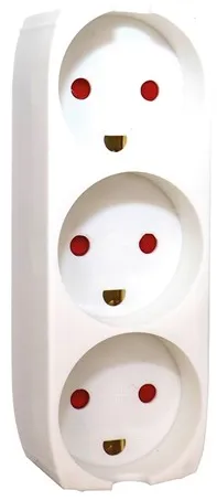 Gripo Steckdosenleiste mit 3 Steckplätzen und Erdung, Weiß