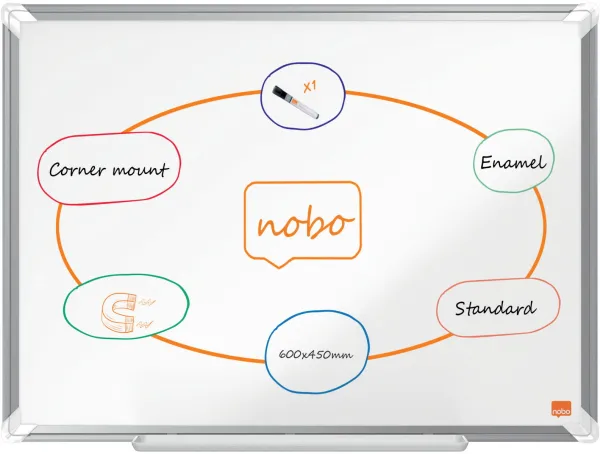 Nobo Premium Plus emailliertes Whiteboard 60x45cm weiß
